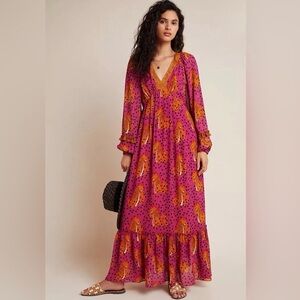 Anthropologie Farm Rio Cheetah Dress